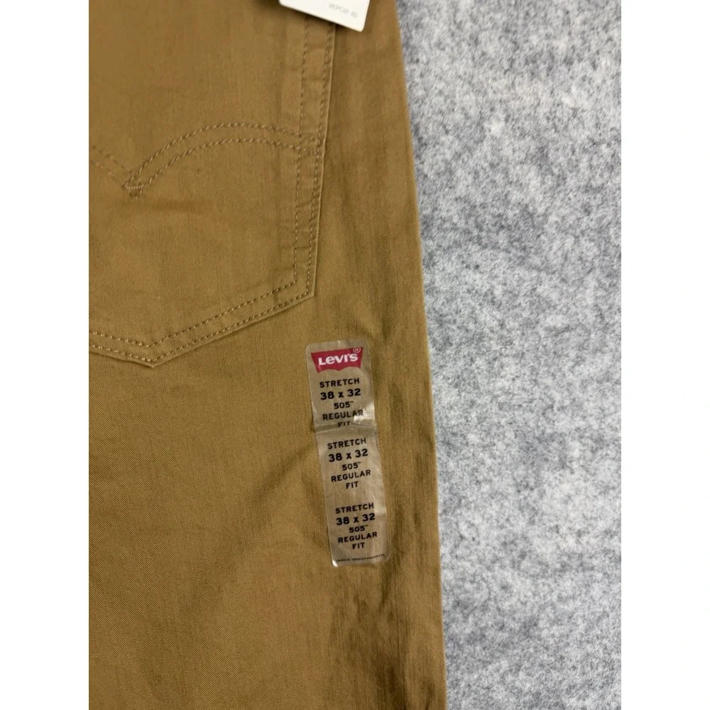 Levi's Jeans Men's 38 Brown 2 Way‎ Stretch Straight Leg Casual Khaki Pants 505